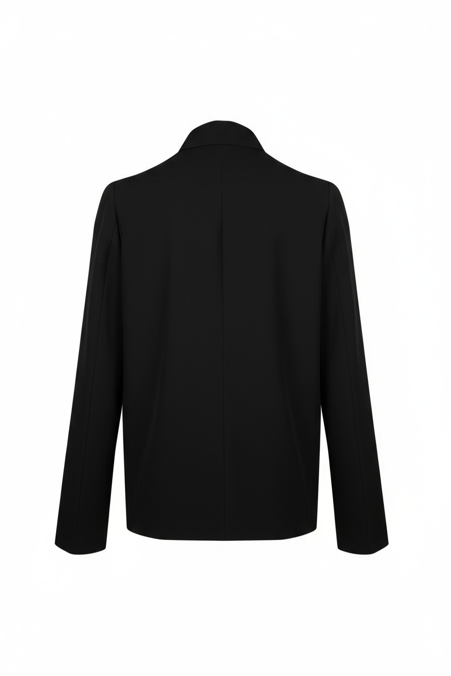 Lyra, black asymmetric silk blouse