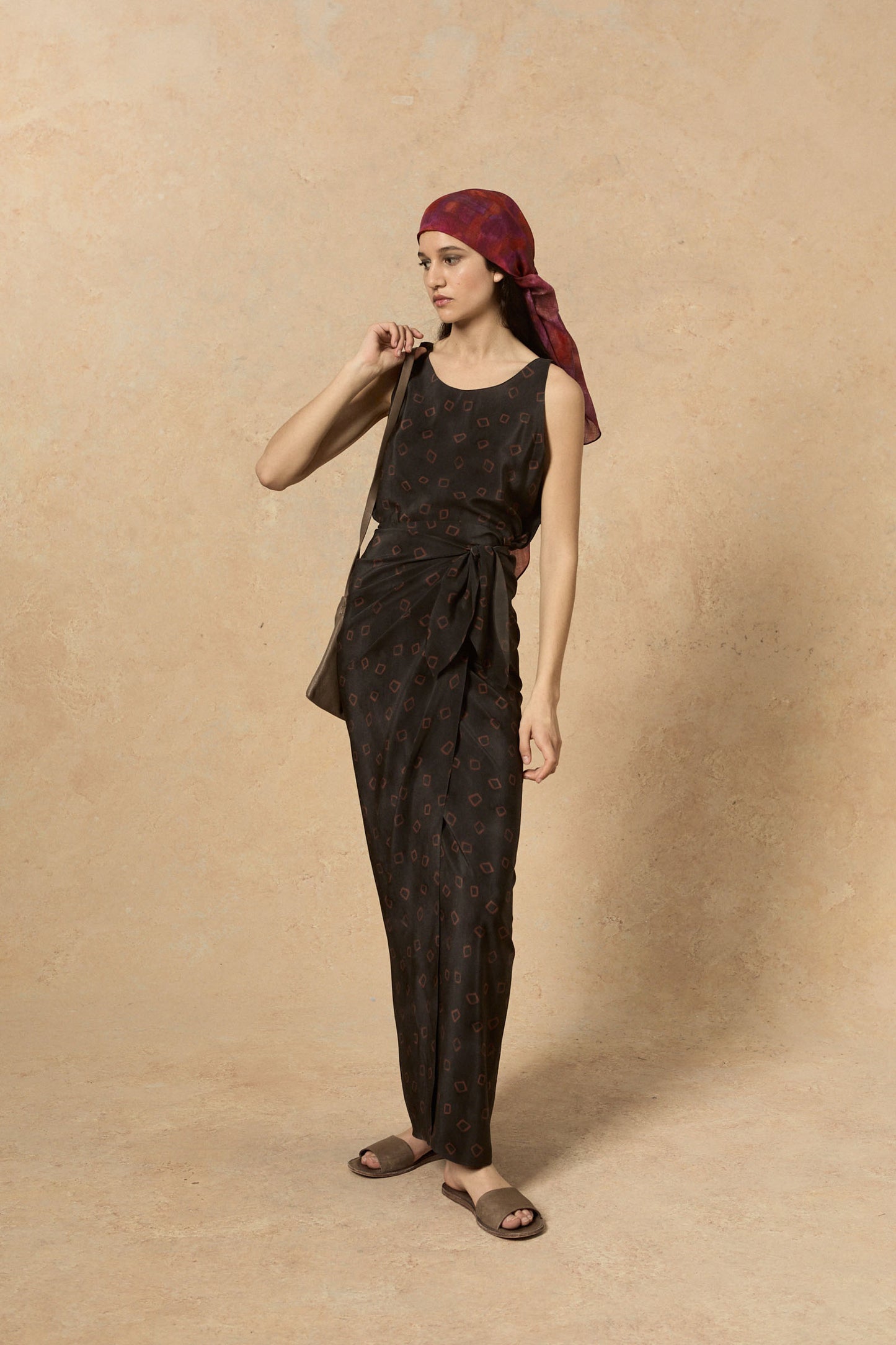 Malena, daria print silk dress