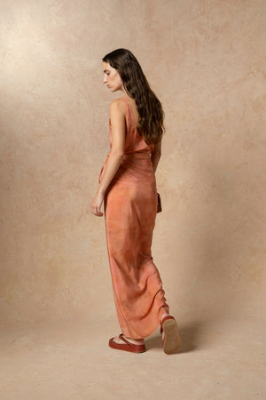 Malena, rose print silk dress