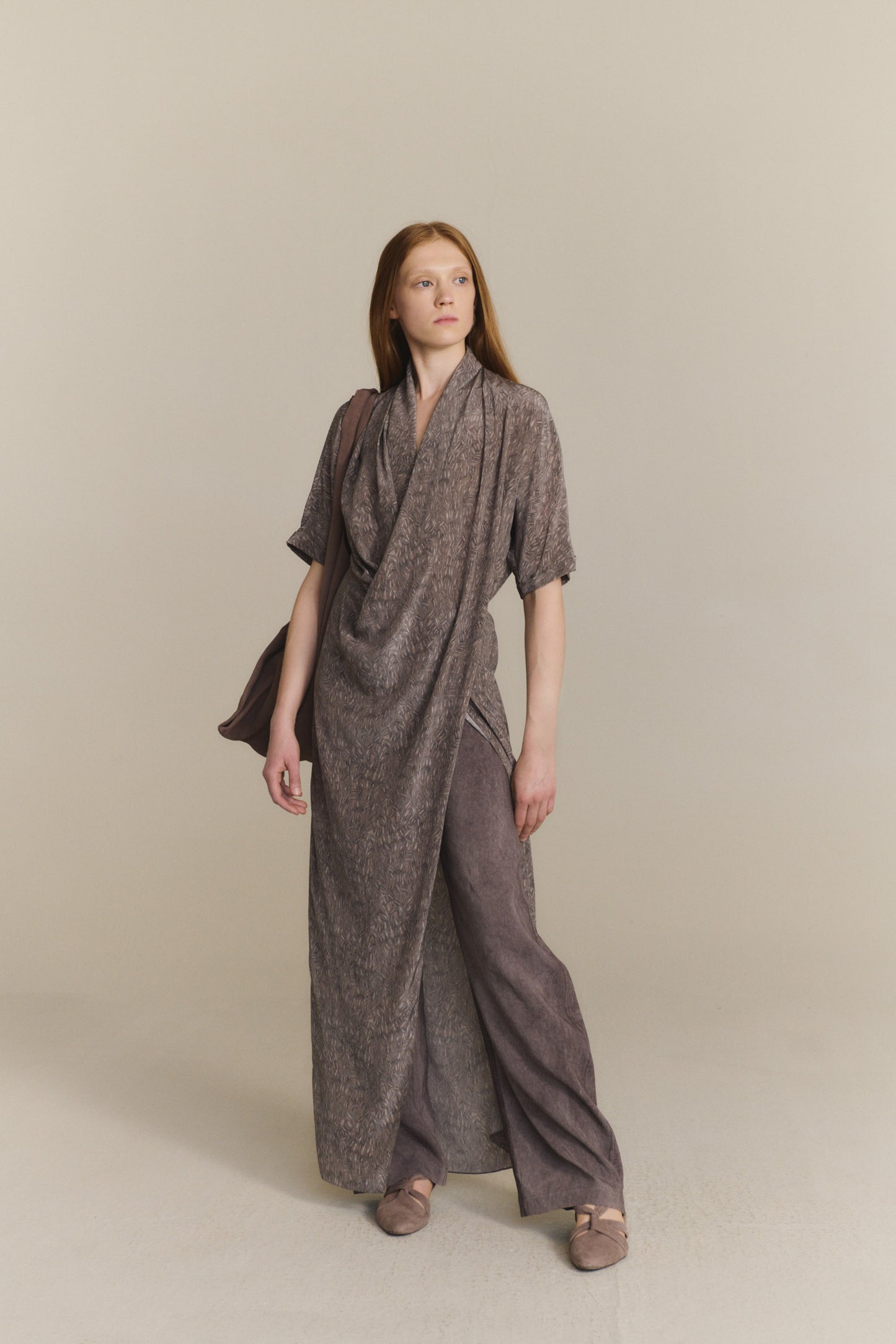 Mali, azima print long silk dress