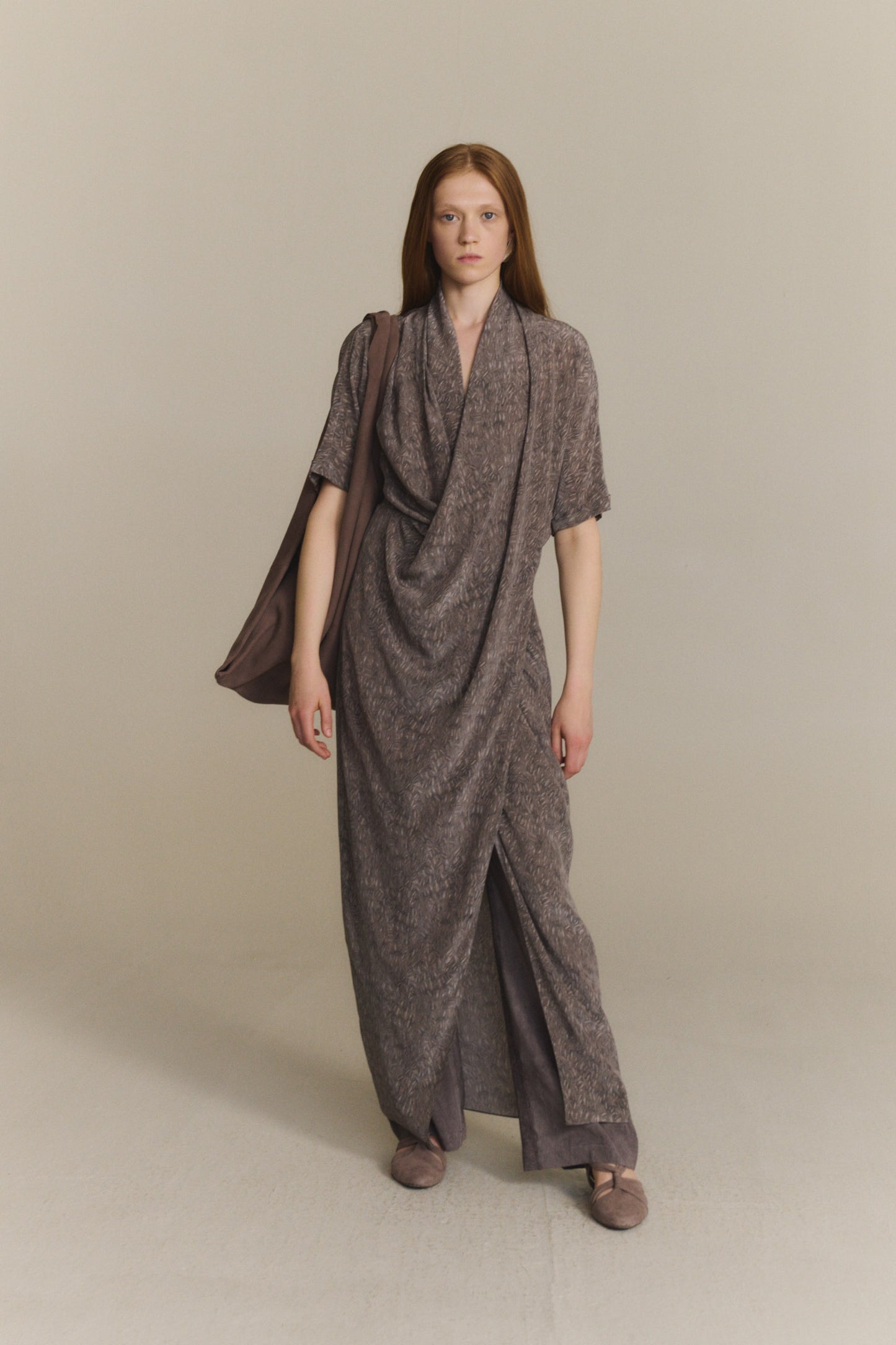 Mali, azima print long silk dress