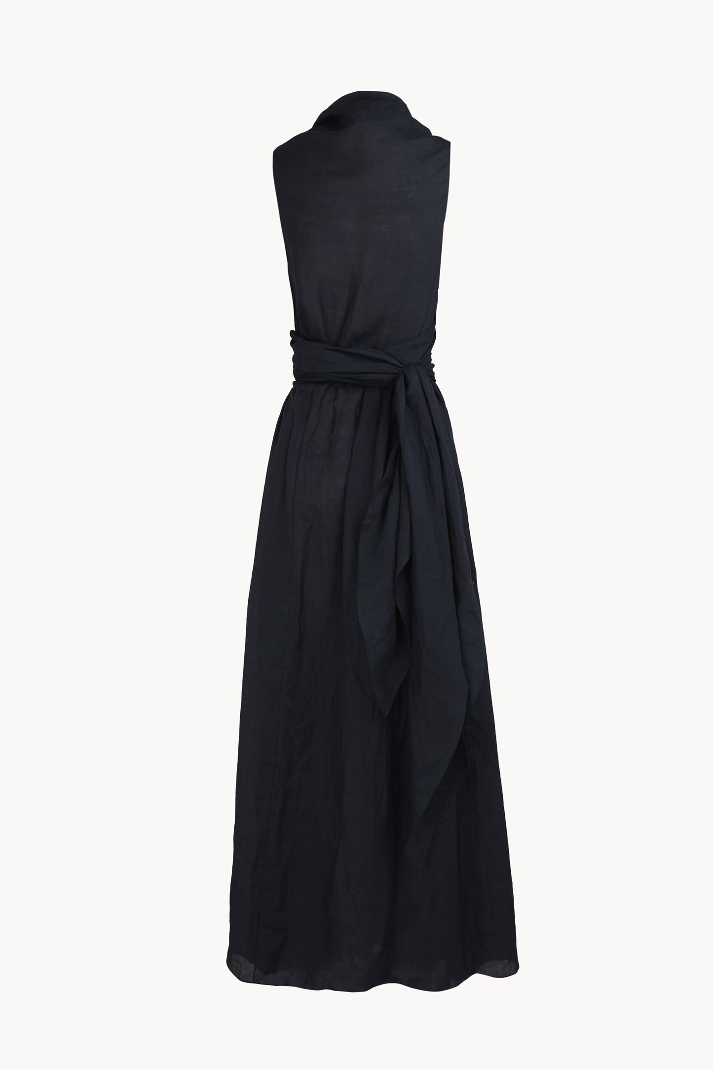 Mar, vestido cruzado de ramio azul marino