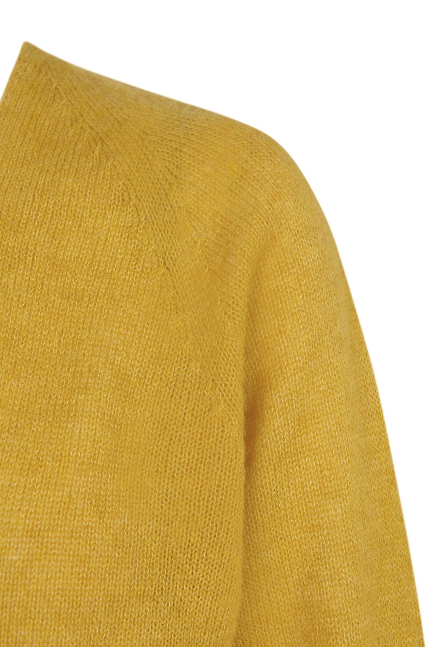 Mar, chaqueta de punto de alpaca, cachemir y seda amarillo