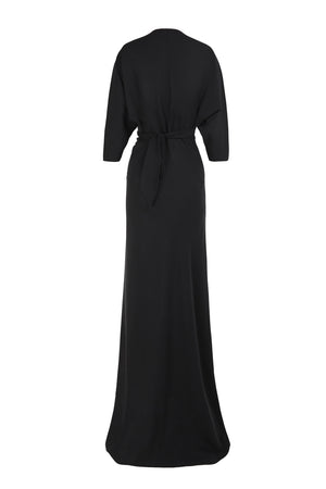 Mara, black silk wrap dress
