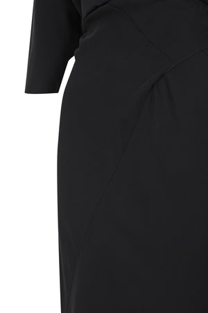 Mara, black silk wrap dress