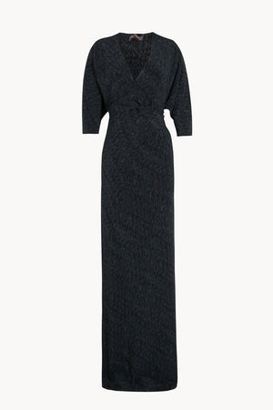 Mara, vestido envolvente de seda bornite print