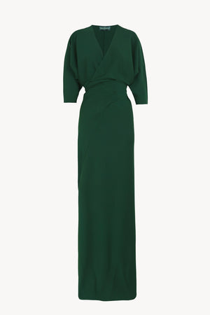 Mara, vestido largo de seda esmeralda