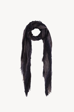 Marc, blue and black striped scarf in cashmere and silk