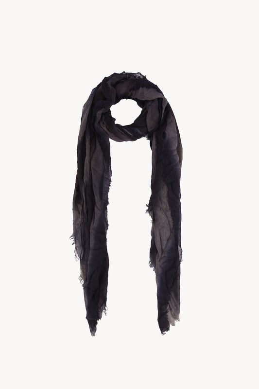 Marc, foulard a rayas azul y negro en cachemir y seda