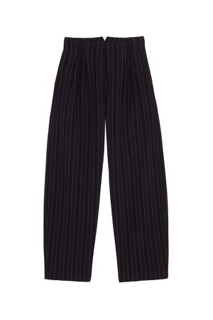 Marcel, blue striped pants in linen and wool