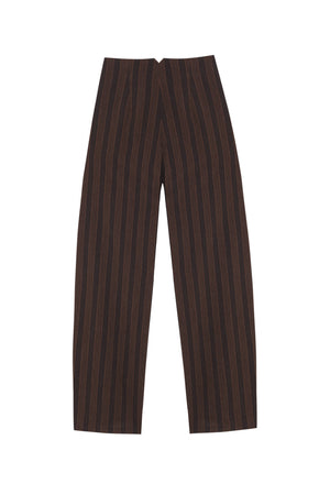 Marcel, brown striped pants in linen and wool