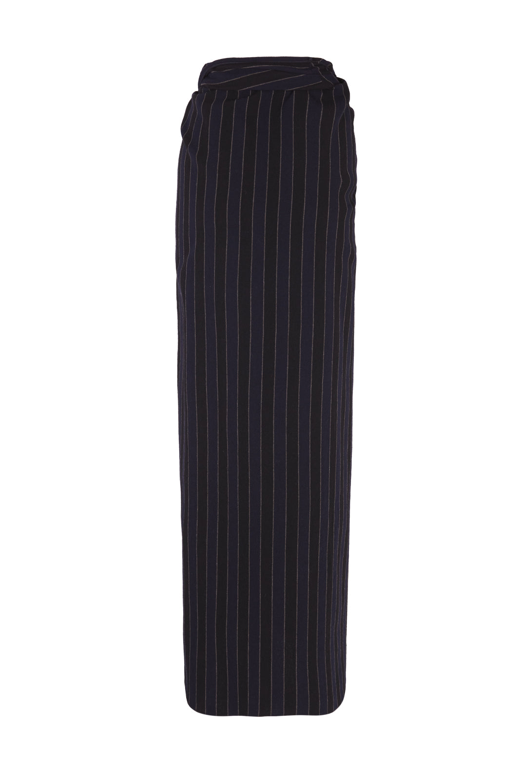 Marcel, blue striped skirt in linen and wool