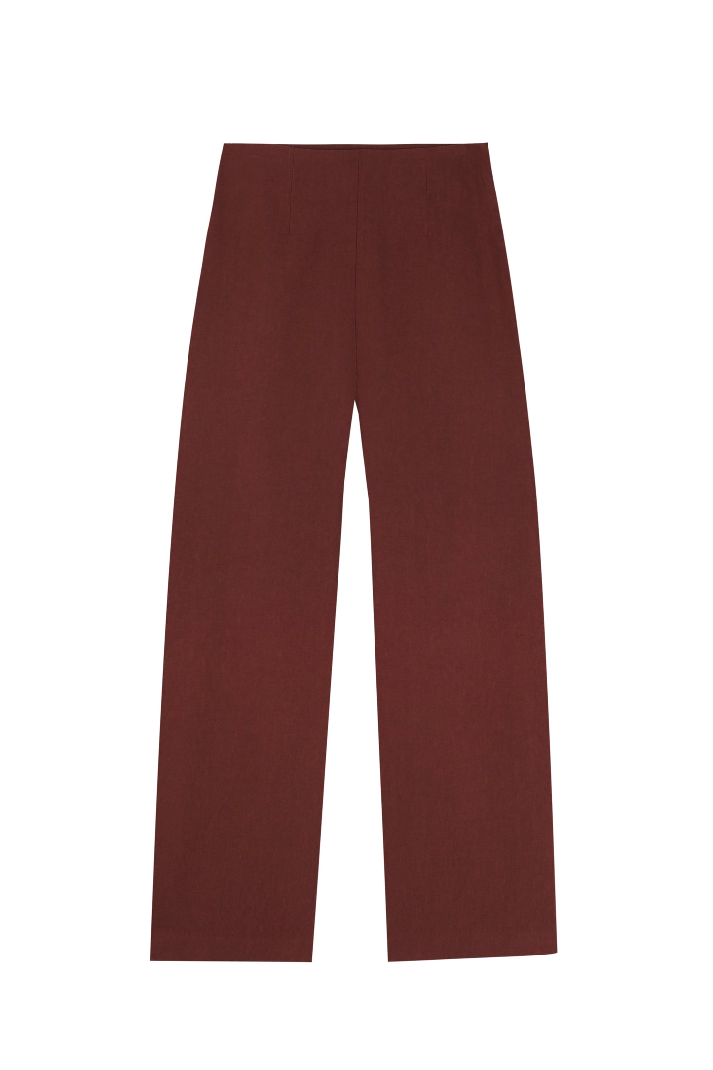 Margot, pantalon de lino y lana virgen rojo tostado