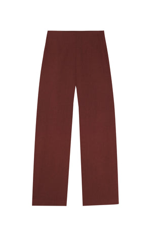 Margot, pantalon de lino y lana virgen rojo tostado