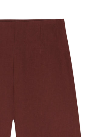 Margot, pantalon de lino y lana virgen rojo tostado