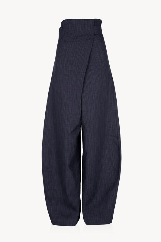 Marina, pantalon envolvente denim oscuro