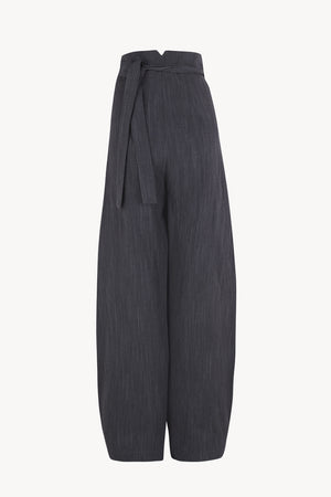 Marina, pantalon envolvente denim oscuro