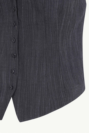 Marina, chaleco halter denim oscuro