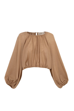 Maris, cocoa cashmere top