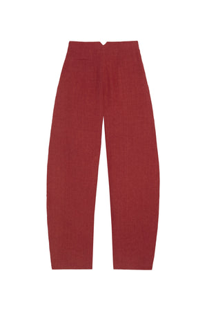 Marlo, red linen pants