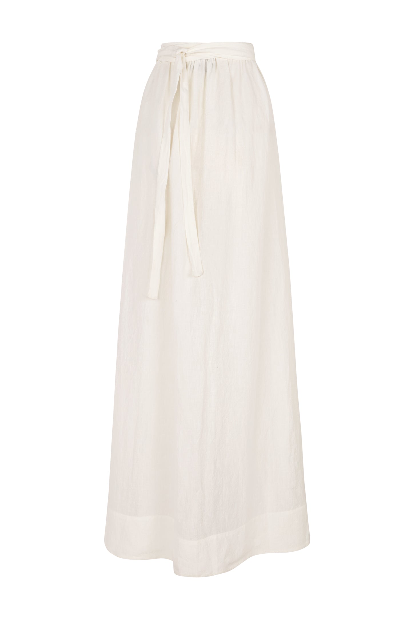 Marlo, long ecru linen skirt