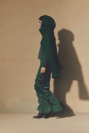 Collage, falda larga patchwork verde