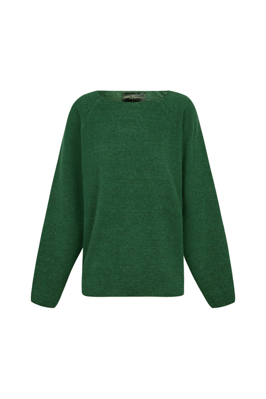 Marlon, green baby alpaca and merino wool sweater
