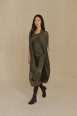 Mars, vestido midi verde maltinto
