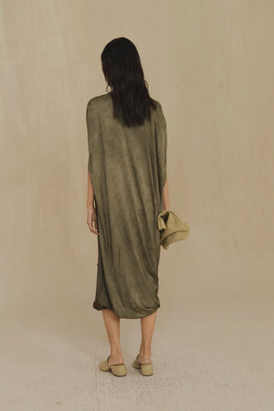 Mars, vestido midi verde maltinto