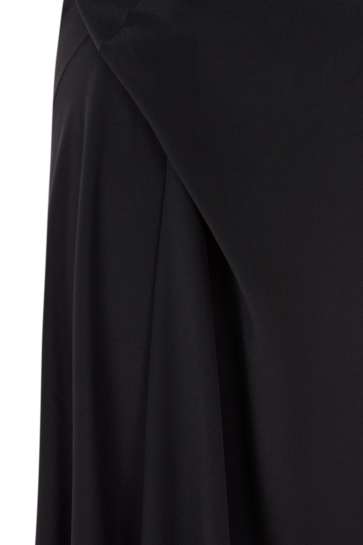 Martina, long black silk dress