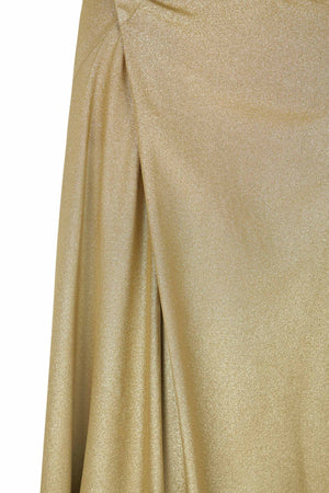 Martina, vestido en seda oro metalizado