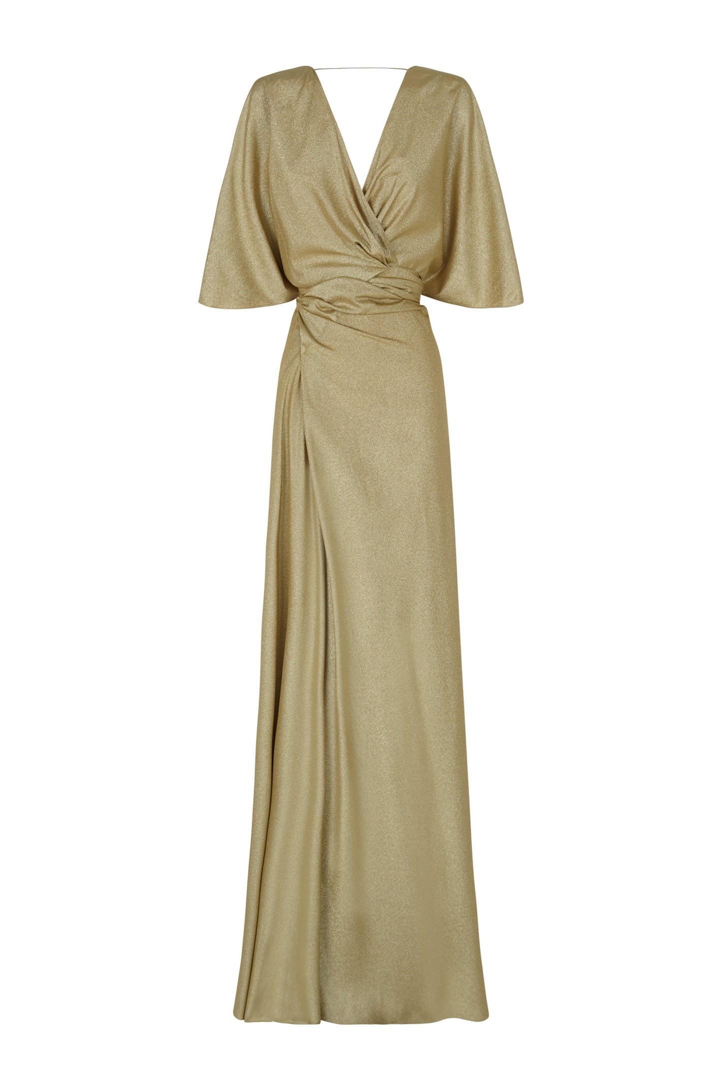 Martina, gold metallic silk dress