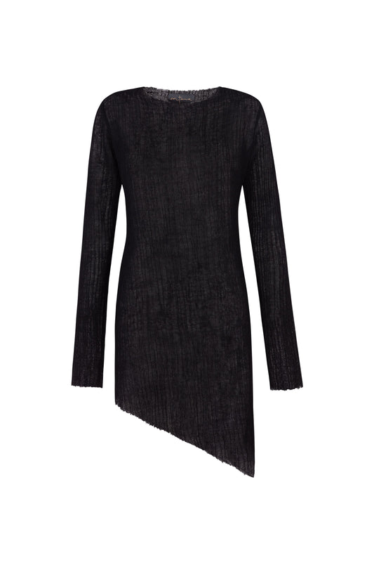 Maryam, black virgin wool top