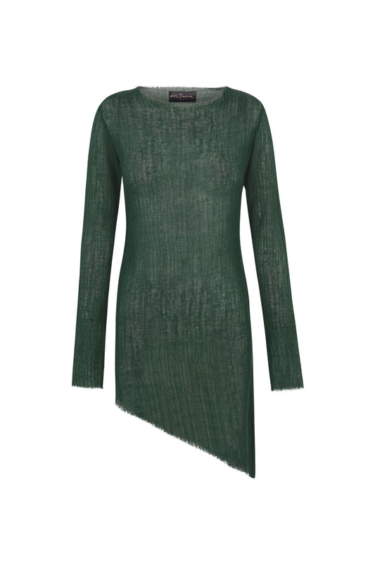 Maryam, green virgin wool top 