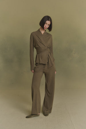 Mate, khaki melange wool & cashmere pants