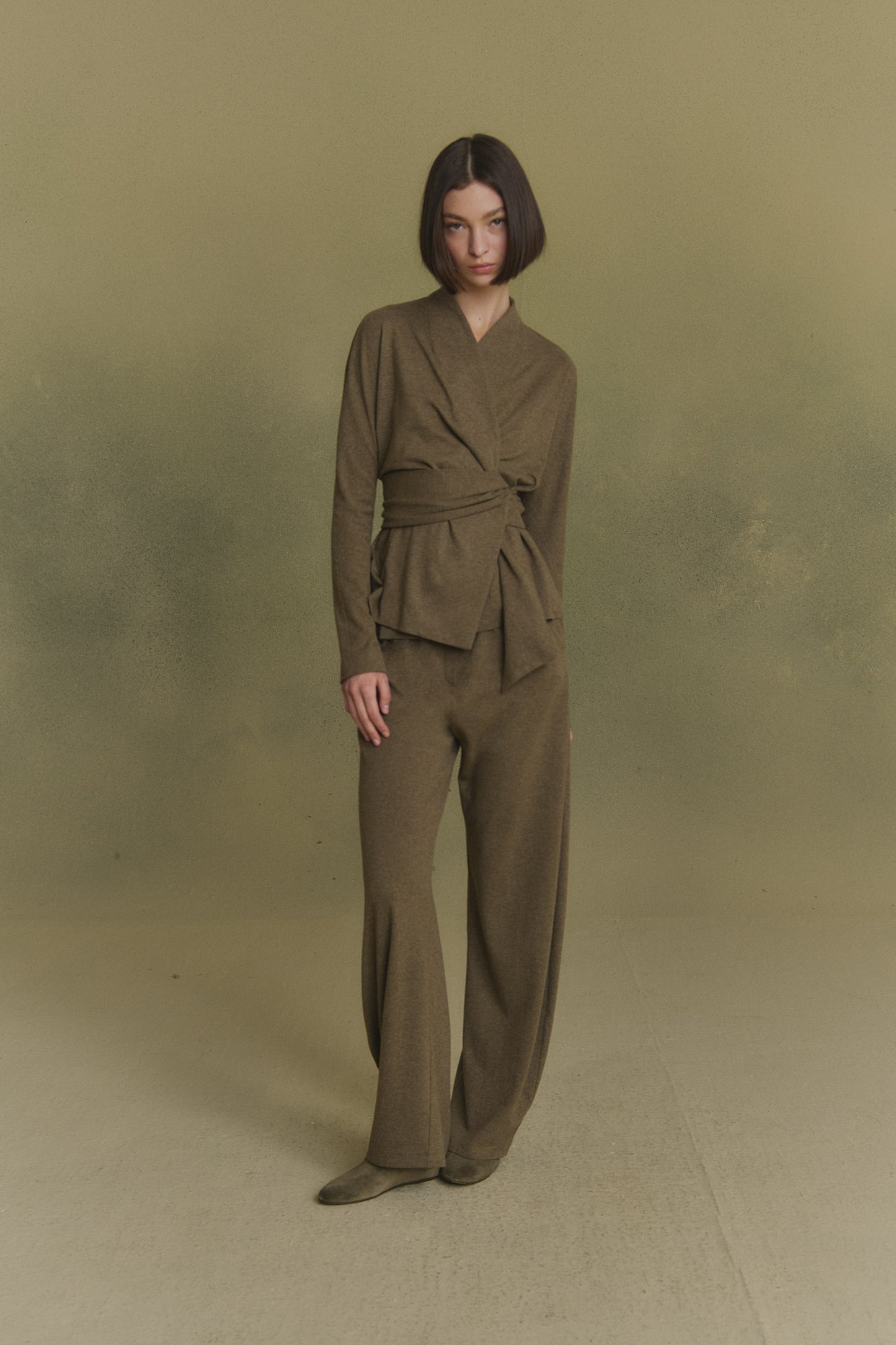 Mate, khaki melange wool & cashmere jacket