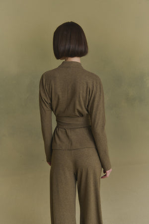 Mate, khaki melange wool & cashmere pants