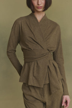 Mate, khaki melange wool & cashmere pants