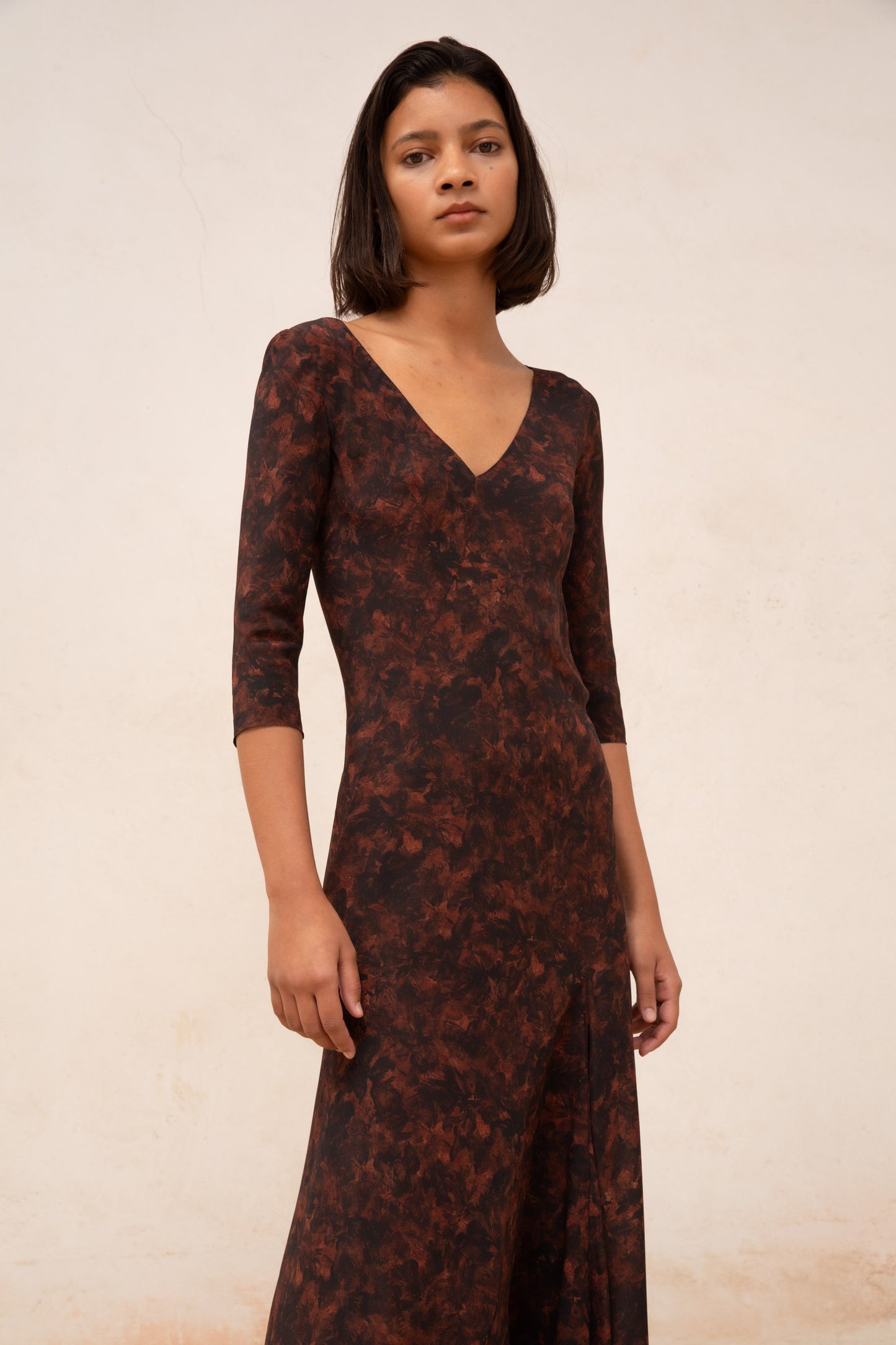 Mathilda, mata print silk dress