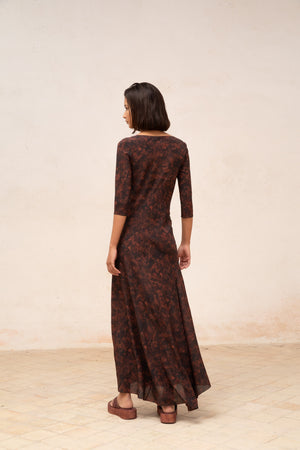 Mathilda, mata print silk dress