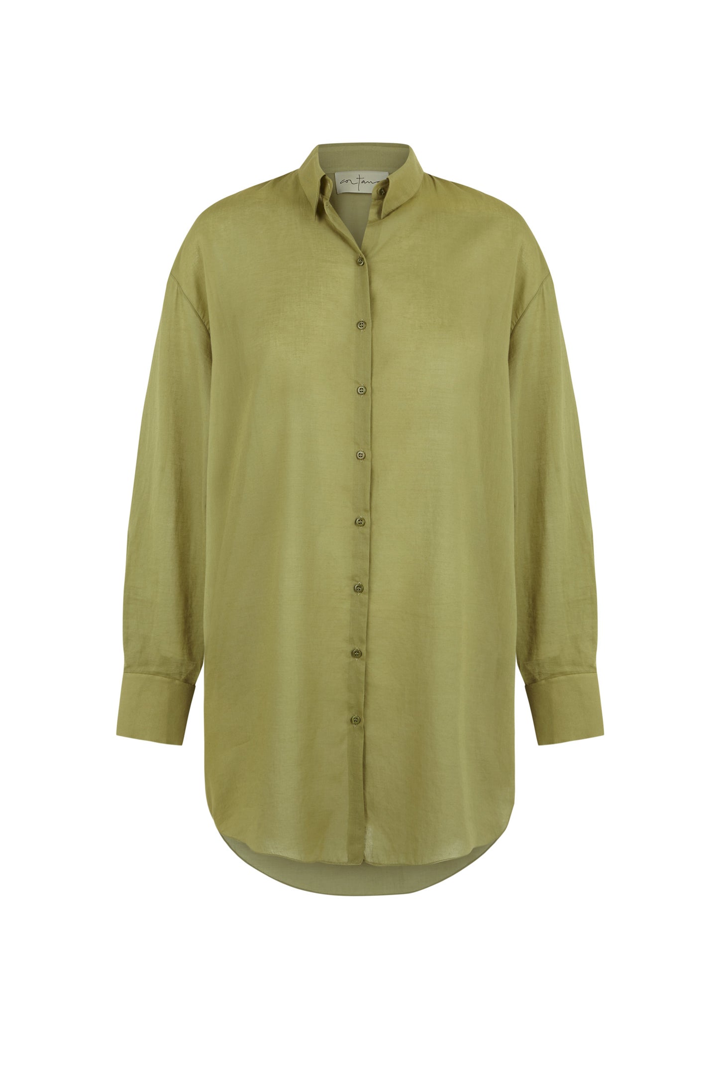 Matias, olive cotton voile shirt