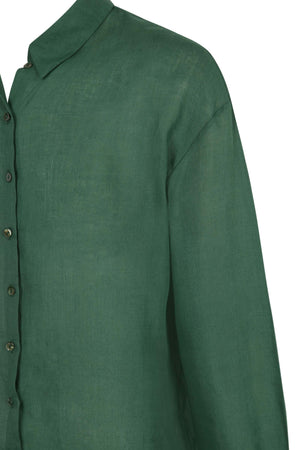 Matz, camisa en ramio verde esmeralda