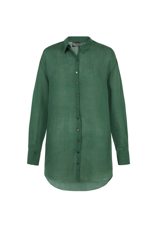 Matz, esmerald green ramie shirt