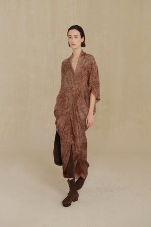 Mayu, vestido de cupro croma print