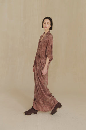 Mayu, vestido de cupro euria print