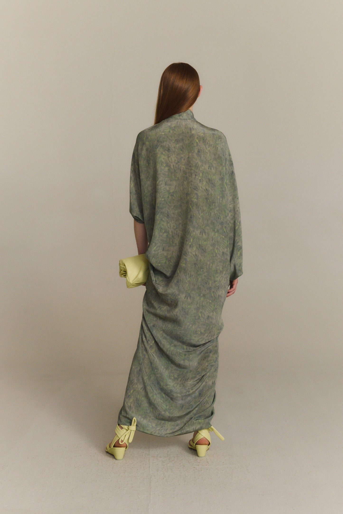 Mayu, folliage print silk dress