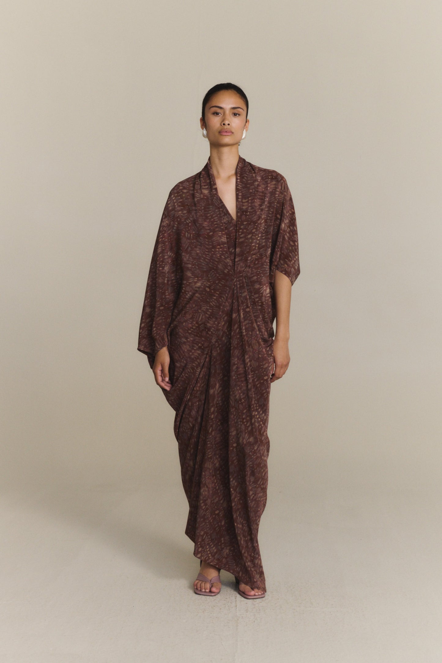 Mayu, zarela print silk dress