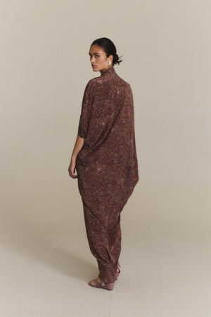 Mayu, zarela print silk dress