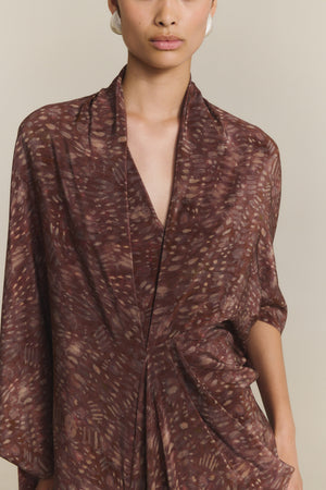 Mayu, zarela print silk dress