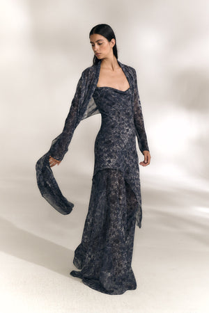 Meena, salina silk print dress